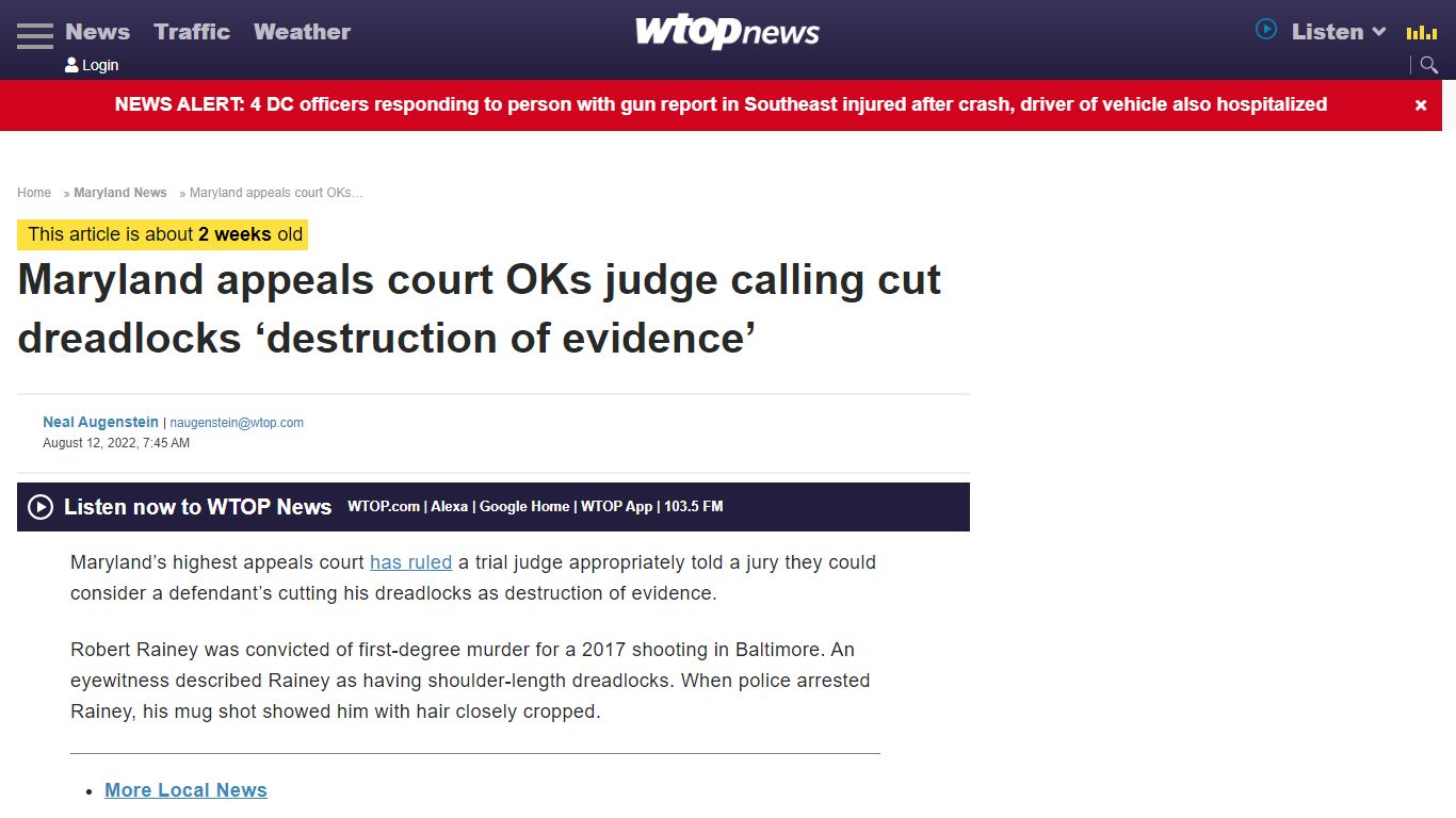 Maryland appeals court OKs judge calling cut dreadlocks ‘destruction of ...